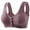 Purple, variant on fheaev Front Closure Bras For Women Plus Size Full Coverage No Underwire Comfort Wireless Snap Closing Convenient Everyday Bra Front Button Bras Older Women Front Buckle Corset Bra
