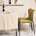 thumbnail image 2 of MOJAY Modern Kitchen Dining Room Chairs Set of 2, Velvet Accent Chairs with Metal Legs, Upholstered Living Room Chair, Kitchen Armless Chairs for Bedroom, Vanity(Green), 2 of 6