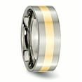 thumbnail image 4 of Titanium 14k Yellow Inlay Flat 8mm Polished Band Ring 11.5 Size, 4 of 6