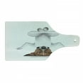 thumbnail image 1 of Yoga Cutting Board, Dog Upside down Relaxing Closed Eyes Meditating Calm Therapy Humor Animal Print, Decorative Tempered Glass Cutting and Serving Board, Wine Bottle Shape, White Brown, by Ambesonne, 1 of 1