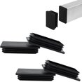thumbnail image 1 of 4 PCS 2"x 4" Rectangular Tube End Cap Plastic Plugs, Rectangular Tubing Plug Inserts for Metal Tubing, Fences, Glide Protection from Chair Legs and Furniture, Suitable for 3-5 mm Tube Thickness, Black, 1 of 8