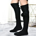 thumbnail image 3 of Fgnfyis Autumn Winter Knitted Over Knee High Tube Socks Long Stacked Wool Blend Breathable Stockings For Women Comfort Black One Size, 3 of 3