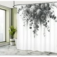 thumbnail image 2 of Ambesonne Black and White Shower Curtain, Eucalyptus Branches, 69"Wx75"L, Dark Grey White, 2 of 4