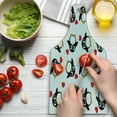 thumbnail image 3 of Sea Animals Cutting Board, Penguins with Heart Shapes Romantic Valentines Day, Decorative Tempered Glass Cutting and Serving Board, Wine Bottle Shape, Mustard White Black, by Ambesonne, 3 of 5
