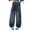 Blue, variant on Kiijoy Little Girls Wide Leg Straight Fit Jeans Casual Elastic Waist Denim Pants, Sizes 5-6