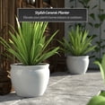 thumbnail image 2 of Red Lantern 14" White Porcelain Fishbowl Planter, 2 of 6