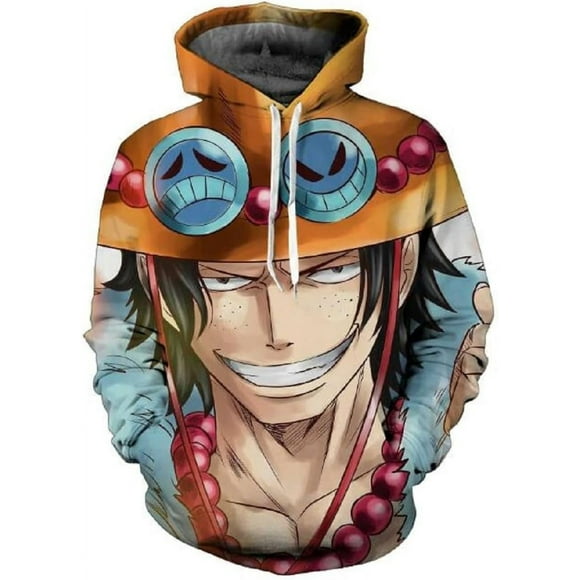 For Cosplay 3D Anime Pullover Hoodie Monkey D Luffy Halloween Unisex Adult Manga Merch Sweater With Kangaroo Pockets XX-Large