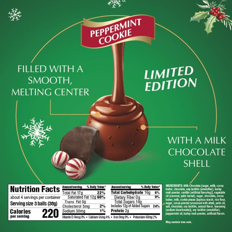 2 pack) Lindt LINDOR Milk Chocolate Peppermint Cookie Christmas