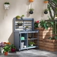 thumbnail image 2 of Gray Gardening Workbench with Sink, Faucet, and Durable Aluminum Surface, 2 of 11