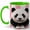 Green, variant on Panda Portrait Coffee Mug, Wildlife Animal Mug, Ceramic 11 oz