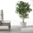 thumbnail image 3 of Ecopots Stockholm Durable Modern Round Indoor/Outdoor Recycled Based Composite Flower Pot Planter, White Grey, 12", 3 of 4