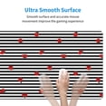 thumbnail image 6 of Disketp Gaming Mouse Pad Ladybugs On Black And White Striped Pattern Large Mouse Mat Long Extended Desk Pad Non-Slip Rubber Mice Pads Stitched Edges Thin Pad (11.8x31.5 Inch), 6 of 9