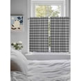 thumbnail image 4 of Kitchen Curtains 45 Inches length, Geometric Lattice, Window Treatment Curtain Drapes, Black Grey Classic Farmhouse Plaid Lightweight Window Panels for Living Room Bedroom, 52"x45", 2 Panels, 4 of 7