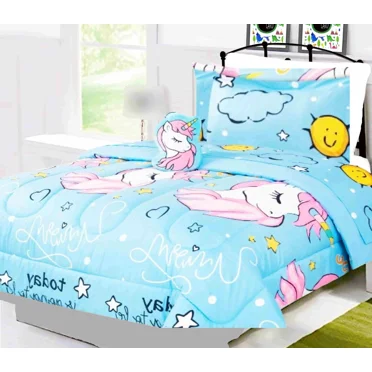 Shark Blue 6-Piece Reversible Supersoft Comforter Print Design Twin Size Bedding Set
