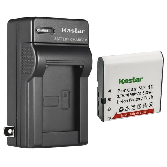 Kastar 1-Pack Battery and AC Wall Charger Replacement for Casio NP-40 Battery Exilim Zoom EX-Z50, Exilim Zoom EX-Z500, Exilim Zoom EX-Z55, Exilim Zoom EX-Z57, Exilim Zoom EX-Z600, Exilim Zoom EX-Z450