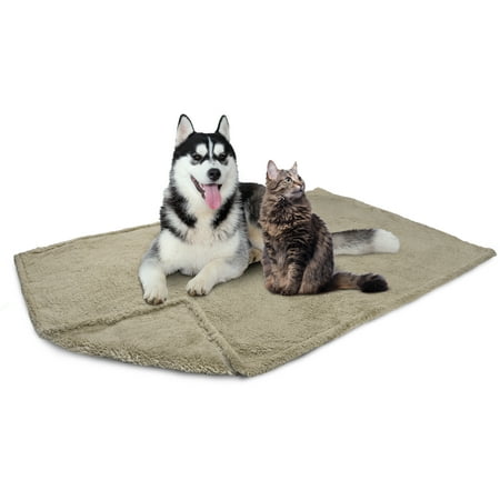 UPC: 0840168302253 | PetAmi Fluffy Waterproof Dog Blanket For Medium Large Dogs  Soft Warm Pet Sherpa Throw Pee Proof Couch Cover  Reversible Cat Bed Blanket Sofa Protector  Plush Washable Pad (Taupe Camel  40×60)