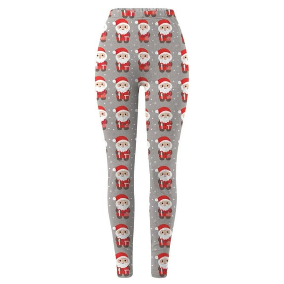 MEZZALL Child Pants Girls Leggings Christmas Festive Holiday Santa Claus Toddler Kids Stretchy Soft Comfort Playwear Daily Trouser Party Attire With Cute Designs Fashionable Slacks