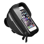 Waterproof Bike Phone Bag with Touch Screen, Front Frame Tube Cycling Bag for Mobile Phones, Bicycle Handlebar Bag with Light Blocking Plate and Durable Design
