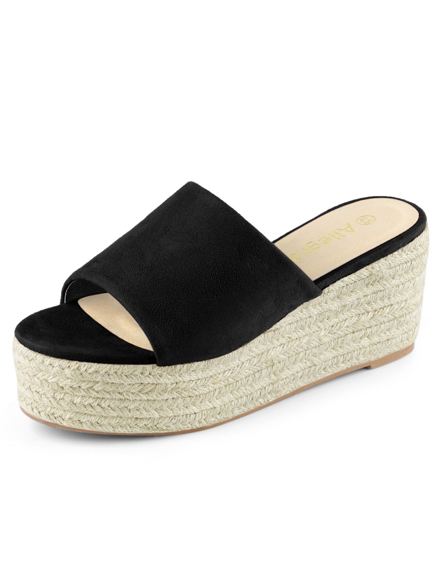 Unique Bargains - Women's Flatform Espadrille Platform Slide Sandals ...