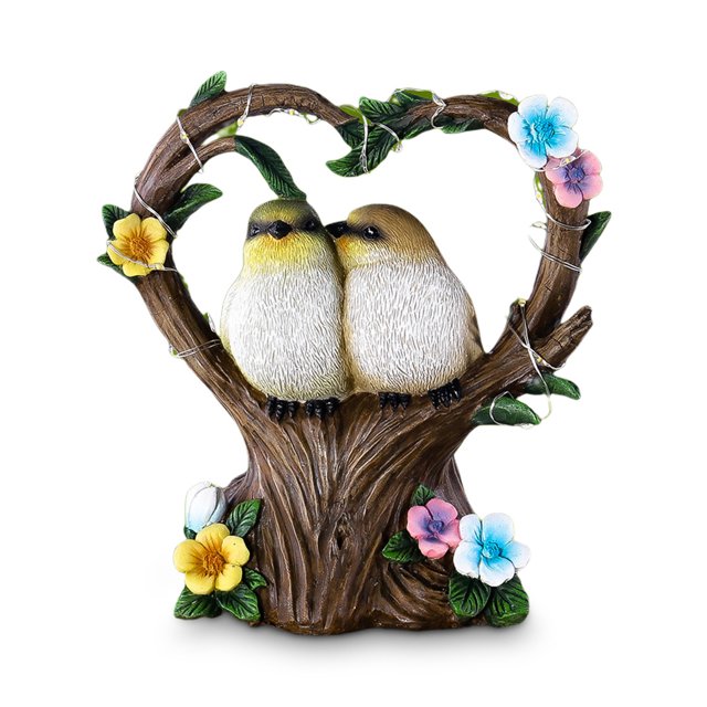 Yuarrent Estatua de animal del patio trasero Escultura de resina Estatuilla adorable Entrada Lámpara de energía solar recargable Adorno Suministros de Iluminación y accesorios Typ 1