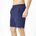 thumbnail image 6 of Kilaqueen Mens Shorts Elastic Waist Quick Dry Solid Color Shorts with Zip Pockets Athletic Workout Hiking Gym Stretch Shorts, 6 of 9