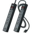 thumbnail image 2 of KMC Surge Protector Power Strip, 6-Outlet with Wide-Spaced Outlet, 2-Pack, 6-Foot Cord, 1200 Joules, Gray, 2 of 8
