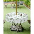 thumbnail image 4 of Fsddascl Sage Green Botanical Outdoor Tablecloth - 54 Inch Round Dining Table Cover, Eucalyptus Sprigs Watercolor Waterproof Outdoor Table Cloth with Umbrella Hole & Zipper for Picnic/Patio/Party, 4 of 7