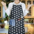 thumbnail image 6 of Dark Blue Cartoon Unicorn Heart Pattern Apron-Garden Aprons for Women with Pockets-Cotton Linen Waterproof Kitchen Cooking Gardening Aprons Adjustable for Kitchen,Cooking,BBQ and Salon 33x27 Inch, 6 of 7