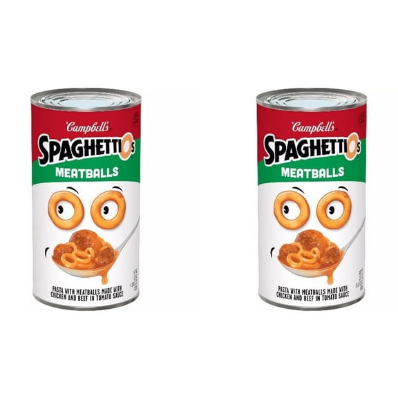 Campbell's SpaghettiOs Canned Pasta with Meatballs, 22.2 oz pack of 2