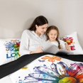 thumbnail image 4 of Manfei Rainbow Groovy King Size Comforter Sets, Ink Love Butterfly Comforters King Size, White Blue, Black Reversible, 3pcs, 1 Comforter and 2 Pillowcases, 4 of 7