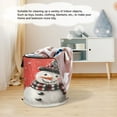 thumbnail image 5 of WOBOGO Snowman Wearing Black Christmas-decorated Tall Hat Foldable Laundry Baskets with Carry Handle Zipper Closure Travel Bathroom College Dorm Essentials, 5 of 7