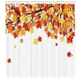 thumbnail image 3 of Autumn Shower Curtain, Fall Season Foliage on Tree Branches Canadian Colorful Maple Leaves Romantic Nature, Fabric Bathroom Set with Hooks, 69W X 84L Inches Extra Long, Multicolor, by Ambesonne, 3 of 3