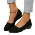 thumbnail image 5 of YLYL Women's Ballet Shoes Pointed Toe Wedge Heel Fashion Casual Slip on Business Office Work Shoes, 5 of 9