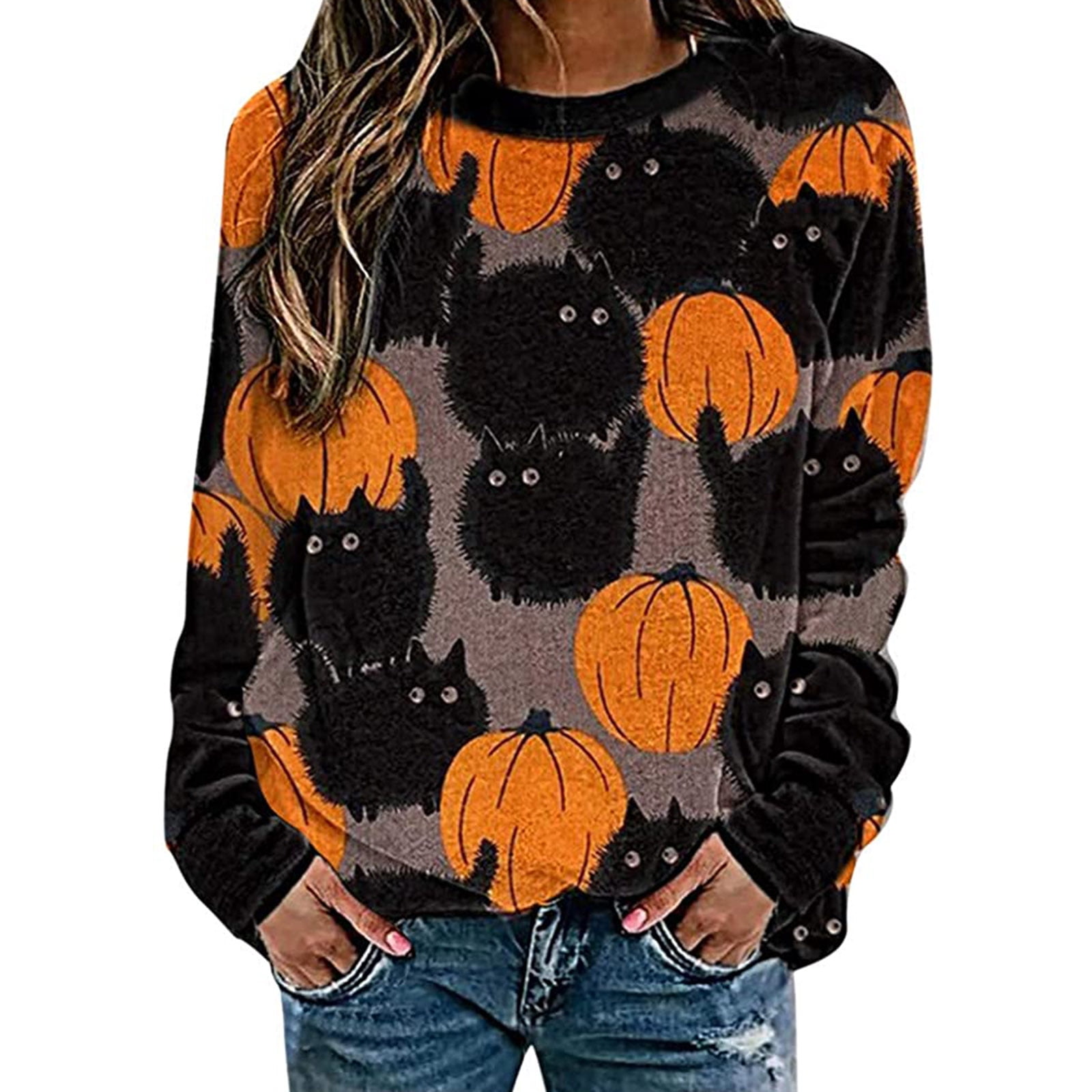 Pumpkin Sweatshirt for Women Fall Sweatshirt Fall Sweatshirt for Women Halloween For Women