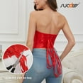 thumbnail image 2 of SUOSDEY Strapless Corset Top for Women Lace Up Bustier Shapewear Lingerie Costume, 2 of 7