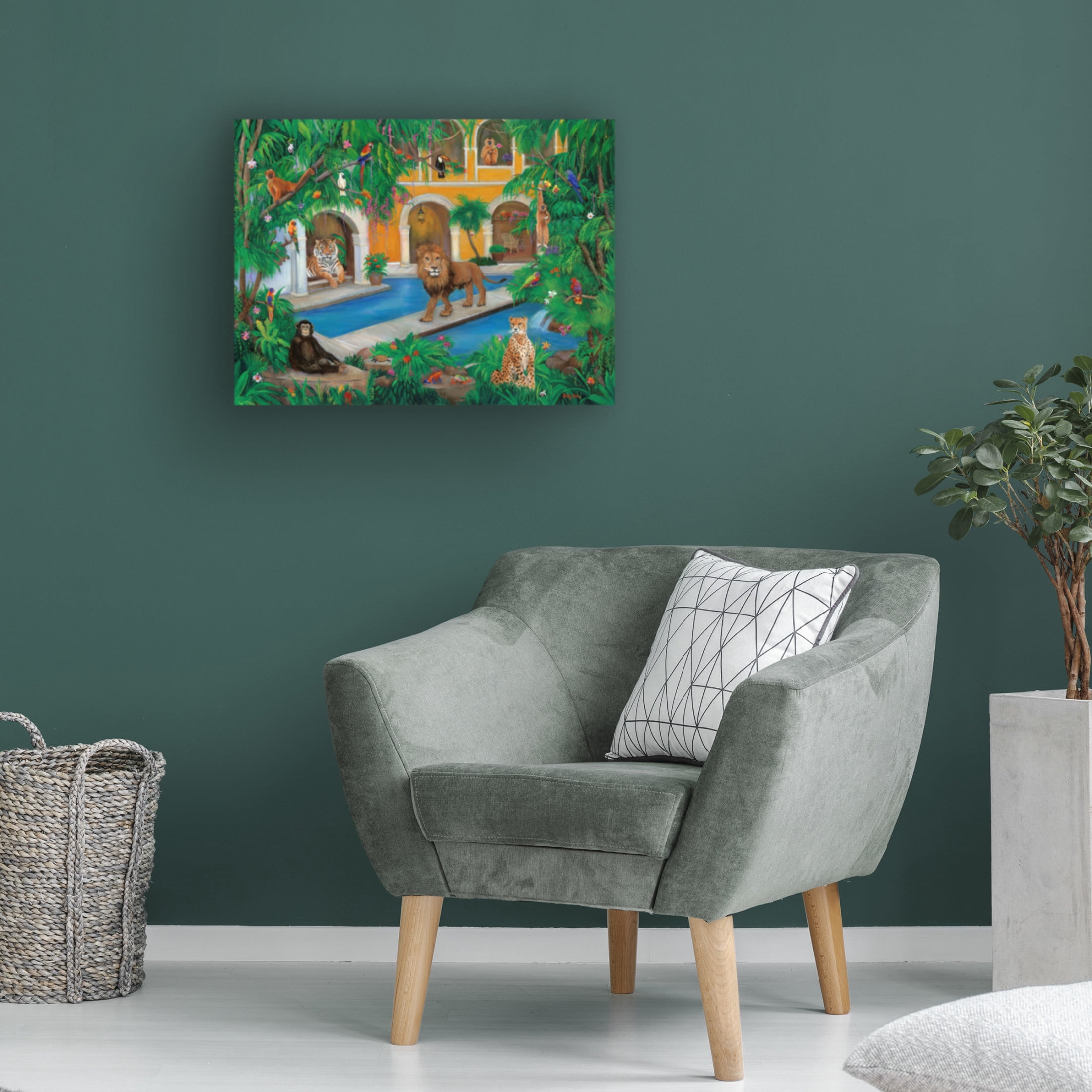 Canvas Wall Art - Betty Lou 'Out of the Jungle' Wall Art for Living Room, Bedroom, or Office Décor by Trademark Fine Art - 47 x 35 Inches