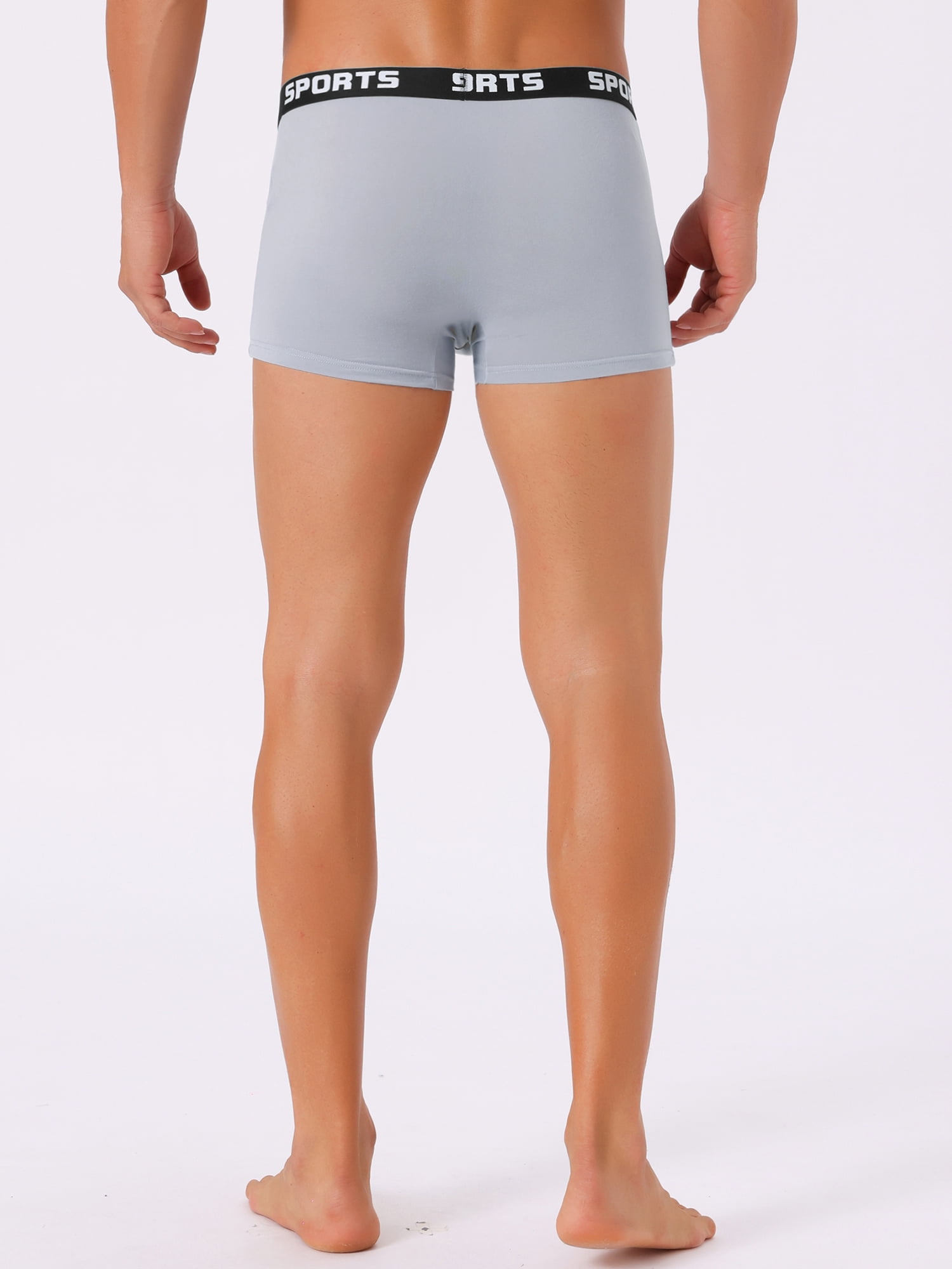 DARING DIVA Men's Lightweight Short Leg Stretch Boxer Briefs 28 Light Gray