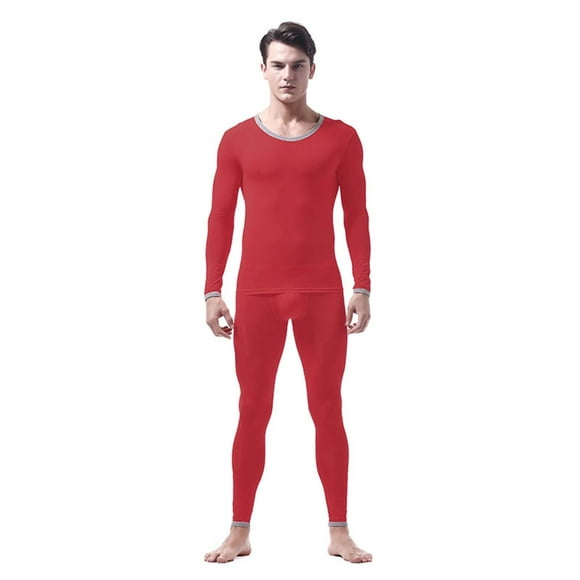 toraway Men's Suits Black Autumn Men's Thermal Underwear Set Ultra Thin Ice Silk Long Sleeve Trousers Tight Pajamas Fashion Sexy Pantsuit L