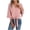Pink, variant on Ymauqau Women's Tops 3/4 Bell Sleeve V Neck Solid Color Tie Front Button down Shirts Dressy Casual Blouses