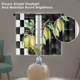 thumbnail image 6 of Lemon Flower Checkerboard Kitchen Curtains, Summer Vintage Leaf Short Window Curtains Set of 2, Window Treatment Tier Curtains for Kitchen Over Sink Bathroom Dining Room Decor (26x36 Inch), 6 of 6