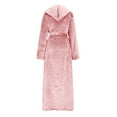 thumbnail image 5 of 2025 Plush Robes for Women with Eye Mask Warm Fleece Hooded Bathrobe Super Soft Long Spa Robe with Pockets, 5 of 8