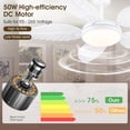 thumbnail image 2 of BayDay 52" Tropical Ceiling Fan with LED Lights & Remote, Outdoor Palm Leaf Fan for Patios, Porch, Bedroom, Dimmable 6 Speeds, Reversible DC Motor, Smart App Control - White, 2 of 10