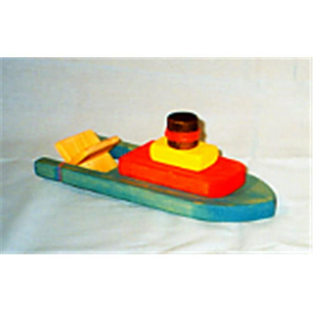 THE PUZZLEMAN TOYS W1501 Wooden Toy Paddle Boat