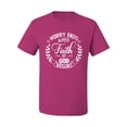 thumbnail image 2 of Wild Bobby Worry Ends When Faith In God Begins Inspirational/Christian Men Graphic Tee, Fuschia, 3X-Large, 2 of 5
