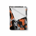 thumbnail image 2 of Camo Soft Flannel Fleece Throw Blanket, Vibrant Camouflage Lattice Like Service Theme Modern Design Print, Cozy Plush for Indoor and Outdoor Use, 60" x 80", Orange Grey Black, by Ambesonne, 2 of 6