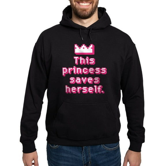 CafePress - This Princess Saves Herself Hoodie (Dark) - Pullover Hoodie, Classic, Comfortable Hooded Sweatshirt
