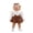 Khaki, variant on Baby Girl Fall Bodysuit Lace Ruffle Long Sleeve Romper Dress and Headband