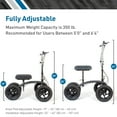 thumbnail image 3 of BodyMed Folding All-Terrain Knee Walker for Ankle & Foot Injuries, Black – Steerable, Portable, Medical Scooter for Adults – Wheeled Mobility Roller for Orthopedic Injuries, 3 of 9