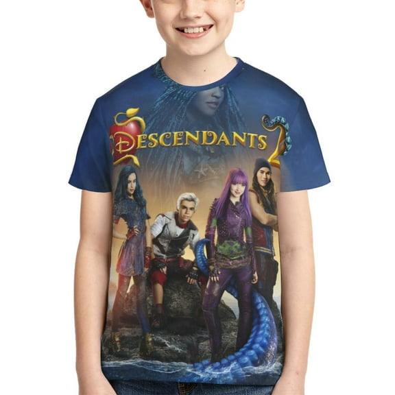 Kids 3D Graphic Descendan-t T-Shirts, Novelty Shirts Crewneck Short Sleeve Tees for Youth Boys Girls