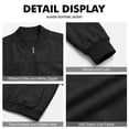 thumbnail image 6 of Rexolia Mens Cotton Jacket Lightweight Full Zip Windproof Stand Collar with Pockets Outdoor Hiking Fall Black 3XL, 6 of 7